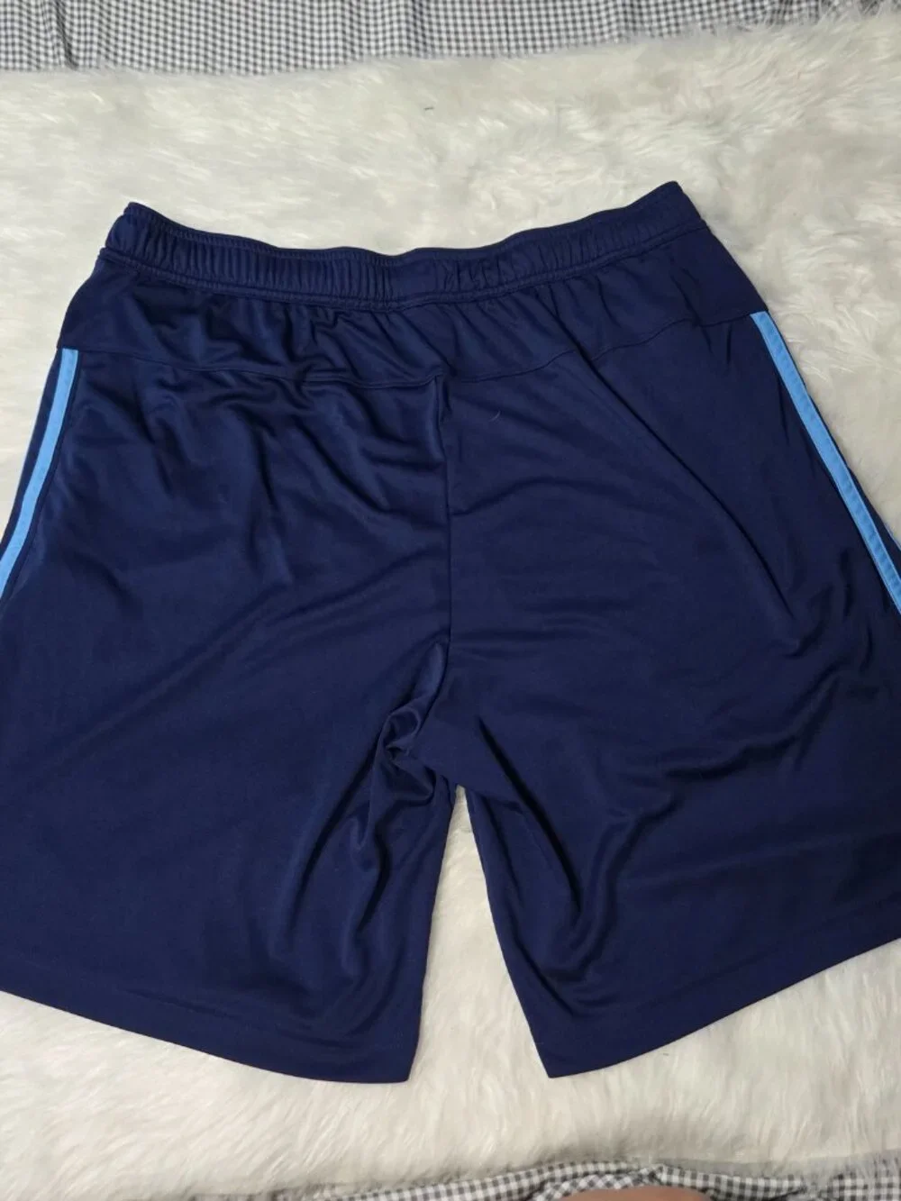 Adidas Men's 3 Stripe Moisture Wicking Breathable Active Short, Blue, Lg